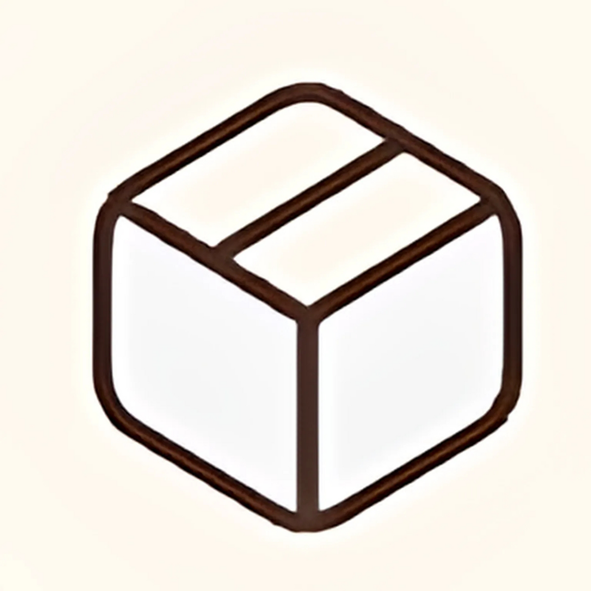 Simple package delivery icon with brown outlined box on a light background
